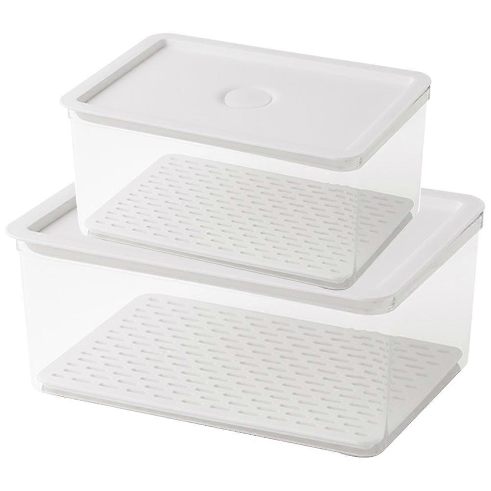Fresh Food Container Bread Food Boxes Leakproof Preservation Storage Container Crisper Practical Design For Home Kitchen 2Pcs