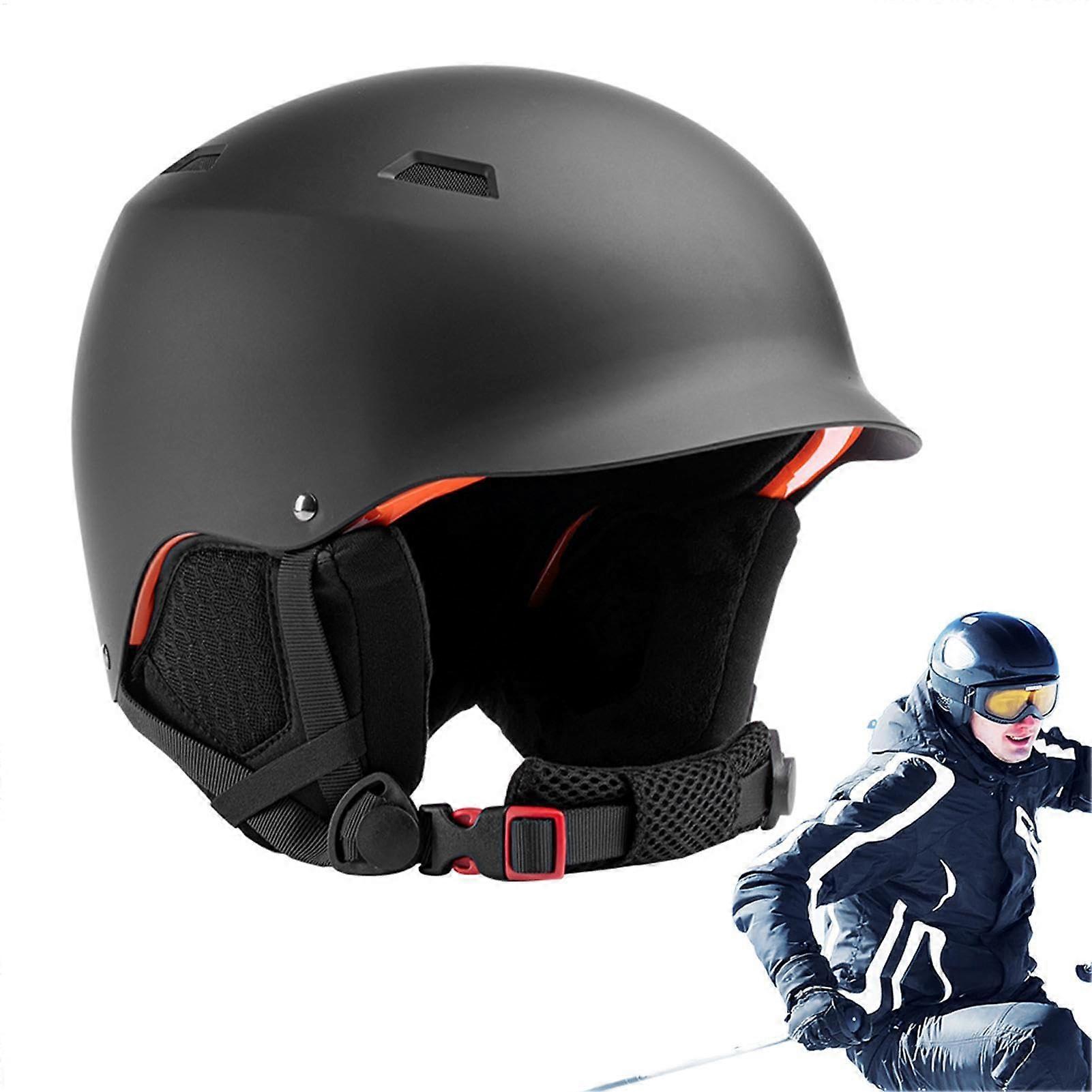 Hard Snowboard Headwear, Snowboard Hat with Ear Flaps Headwear for Adults for Skating Windproof Motorcycle Headguard for Cycling