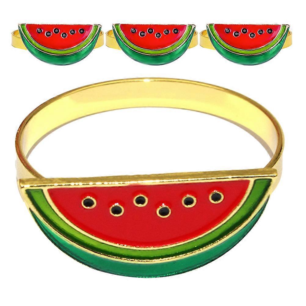 Portatovaglioli da tavolo hawaiano Portatovaglioli Anguria Portatovaglioli Multi Color Forma quadrata per riunioni di famiglia Cene 3,60X3,60X2,90 CM 4 pezzi