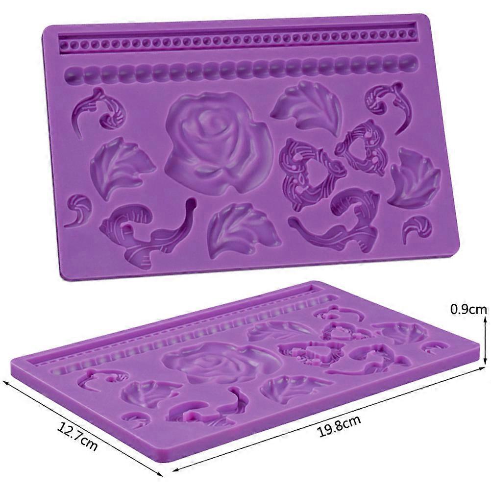 Baking Molds Silicone Flower Lace Shape Pudding Molding Bakeware Random Color 19.8 x 12.7 x 0.9 Cm 1Pcs