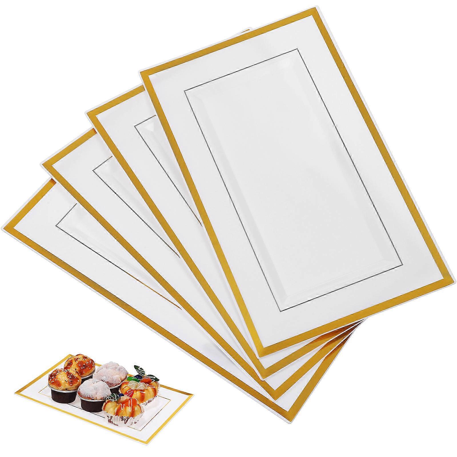 Party Serving Trays Kitchenware Dinner Plates White 33.00X20.00X1.50Cm Certified 10Pcs
