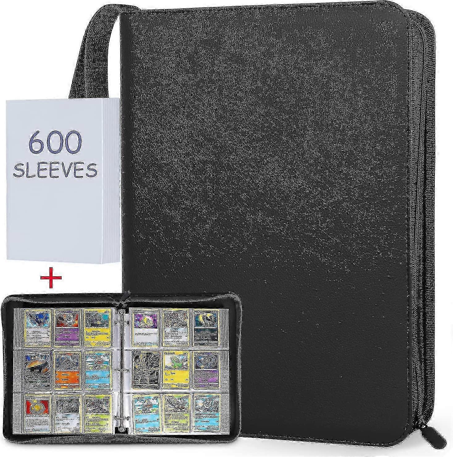 Trading Card Binder with 600 Card Sleeves - Holds Up to 540 Cards | Fruugo  UK