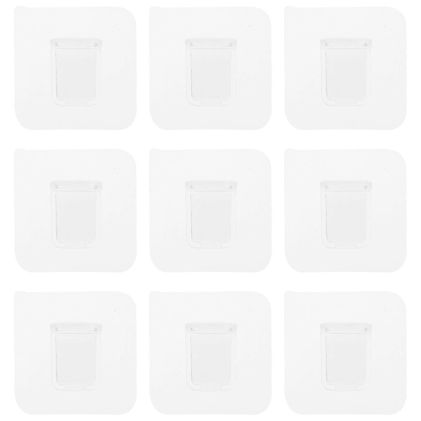 Adhesive Shelf Support Self Adhesive Shelf Pegs Furniture Accessories Transparent 7x7cm Punch Free Divider Installation 12Pack