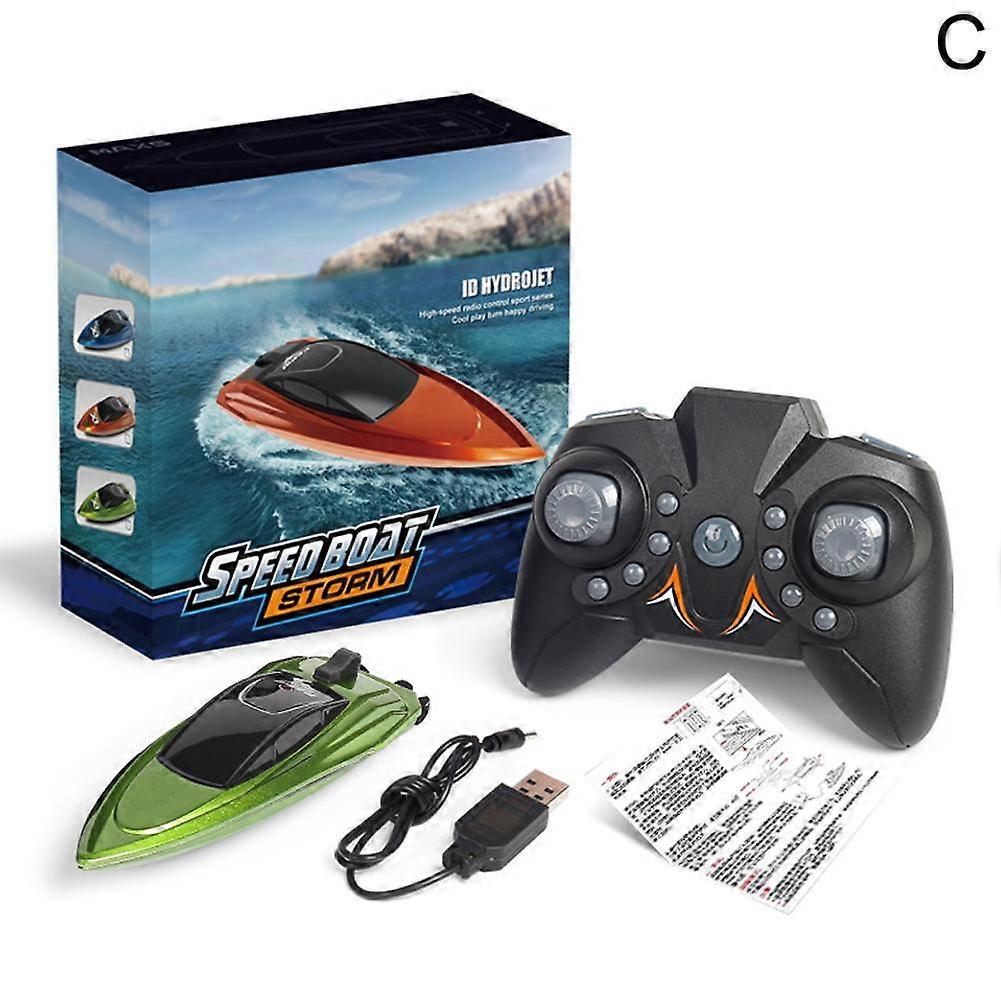 قوارب RC صغيرة 2.4G قارب سباق عالي السرعة 4CH جهاز تحكم عن بعد ذكي أخضر بحجم واحد