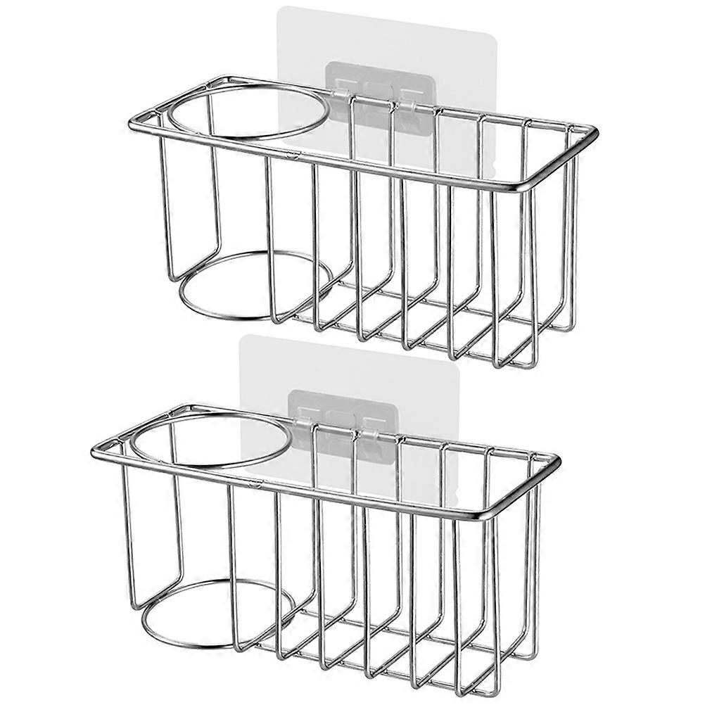 Kitchen Sponge Holder Multi-Function Stainless Steel Drain Rack Storage For Sponges And Brushes 2Pcs