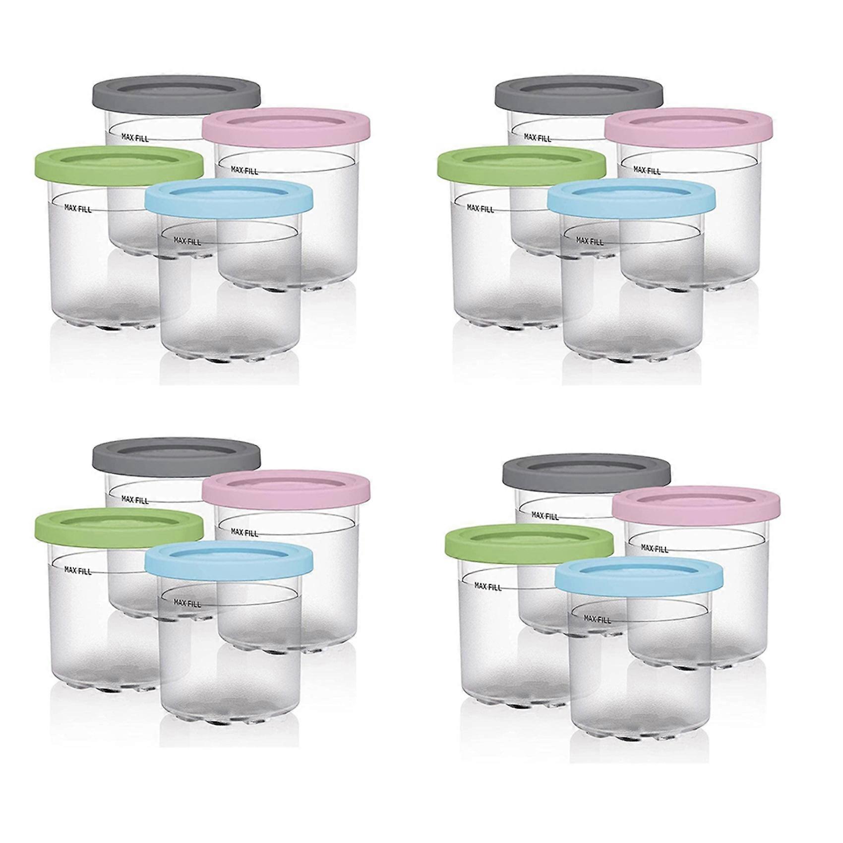 16X Ice Cream Pints Cup, with Lids for Creami Pints NC301 NC300 NC299AMZ Series Ice Cream Maker
