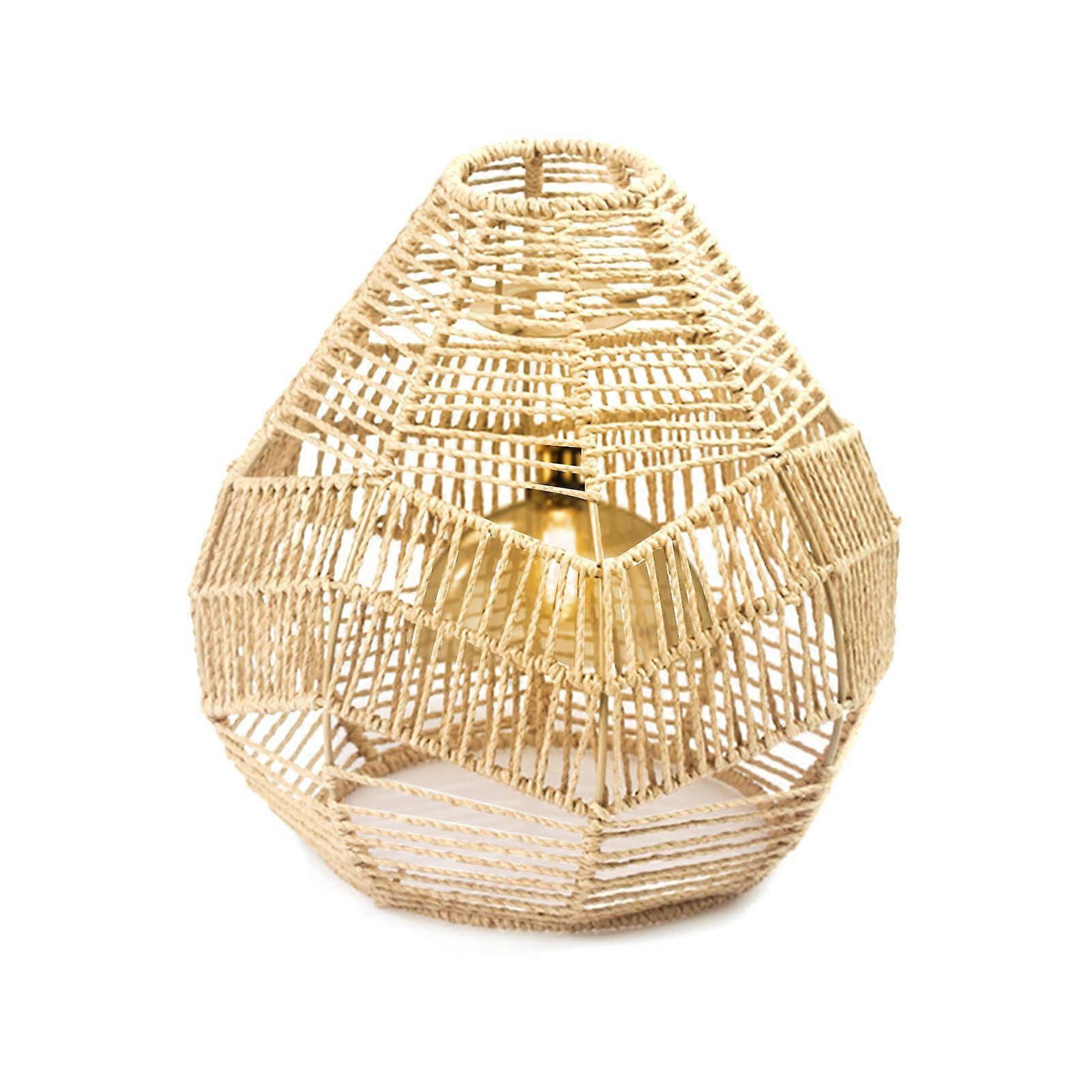 Retro Pendelleuchte Lampenschirm geflochten Rattan, Rattan Lampenschirm, Deckenleuchte Abdeckung für Zuhause Küche Wohnzimmer