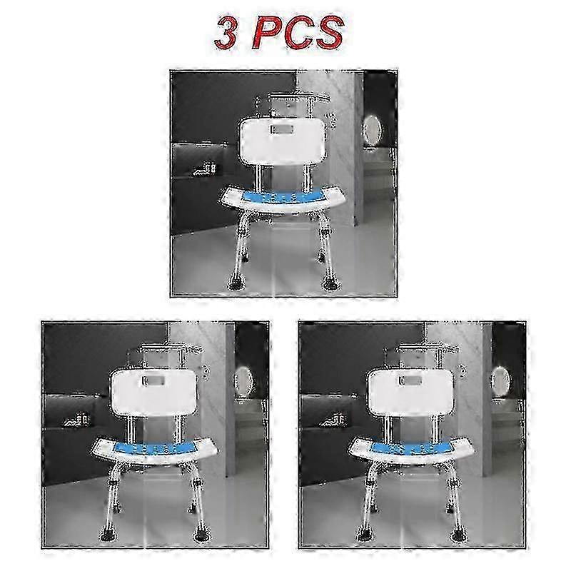 Sammenleggbar badestol for eldre med blå pute