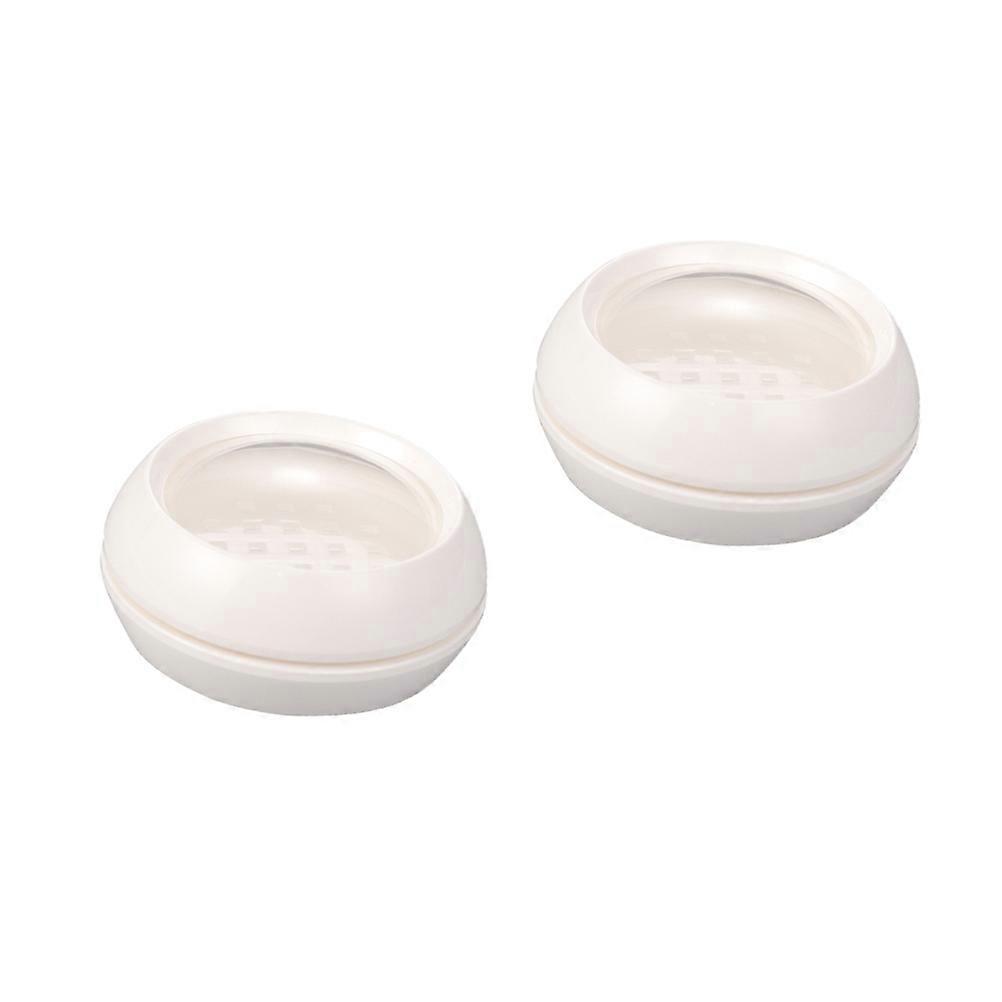 Powder Puff Container Case Double Layer Cosmetic Case for Girls Daily Use Leak Proof 2Pack