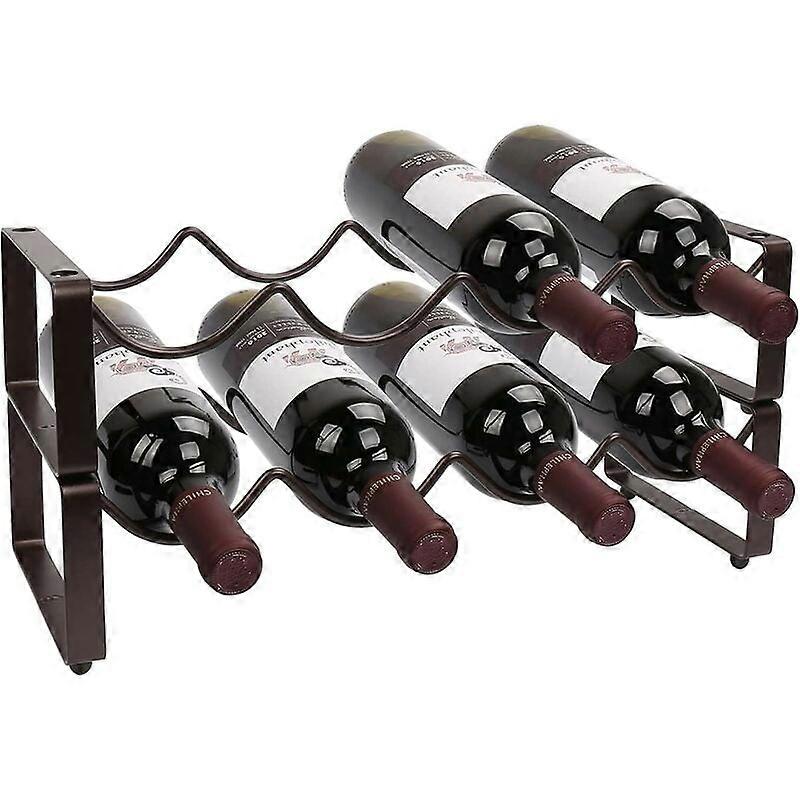 Wine Rack Bottles - 2 Tier, Foldable, Holds 8 Bottles