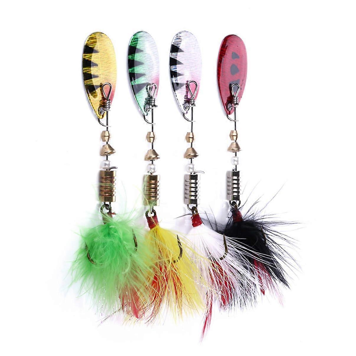 4 Pack Sequin Fishing Lures 7 cm 5.5 g Durable Saltwater Bait Hooks Ideal for Beginner Anglers