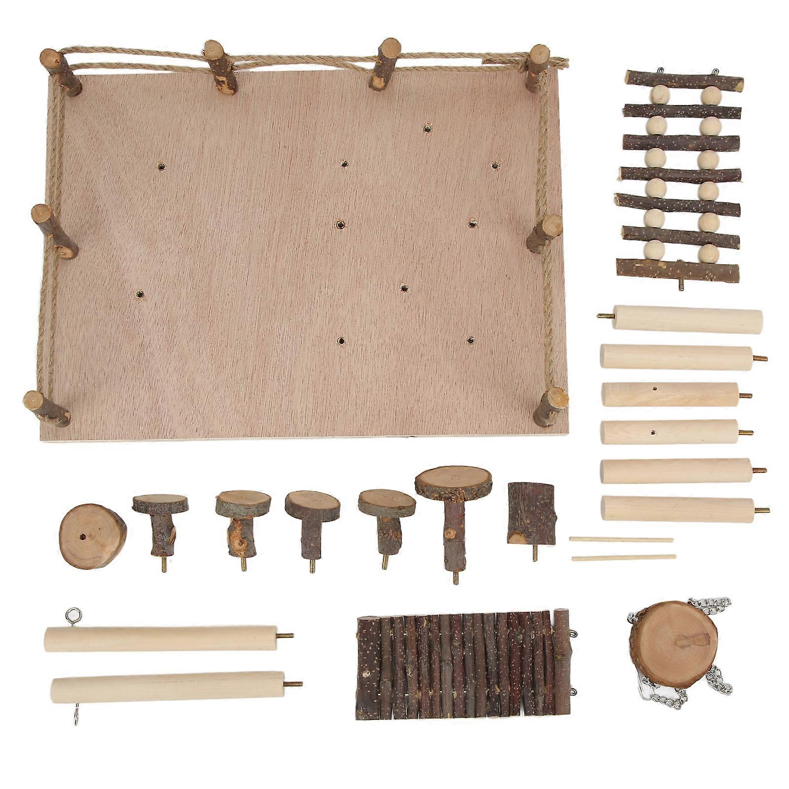 Hamster Natural Wooden Living Climbing System Hamster Wood Playground Set for Small Pets