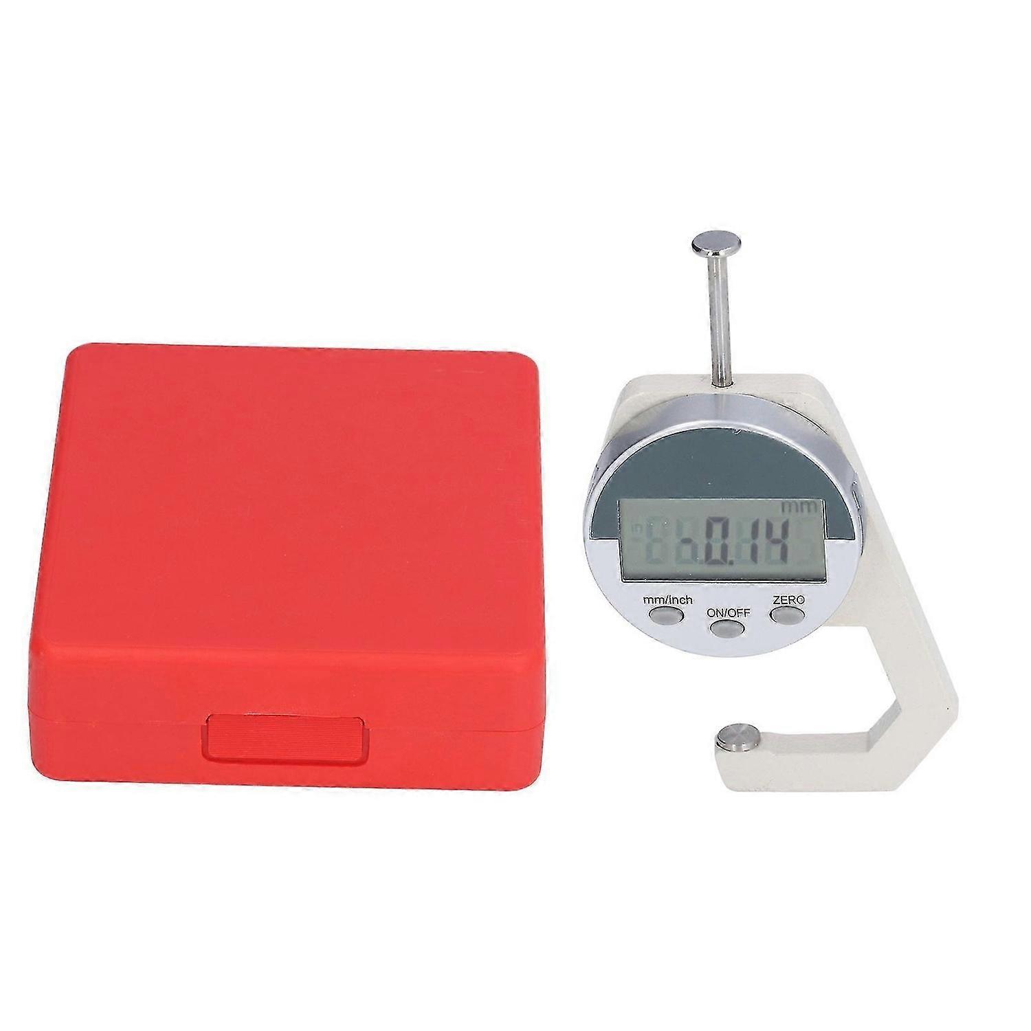 Thickness Meter Mini Portable LED Display 0 to 25.4mm Multifunctional Digital Thickness Gauge for Leather Cloth Paper