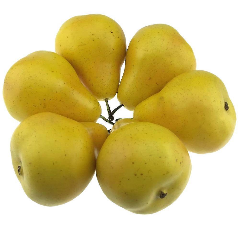 6pcs Artificial Pear Decor Funny Fake Pear Photo Props Adornment
