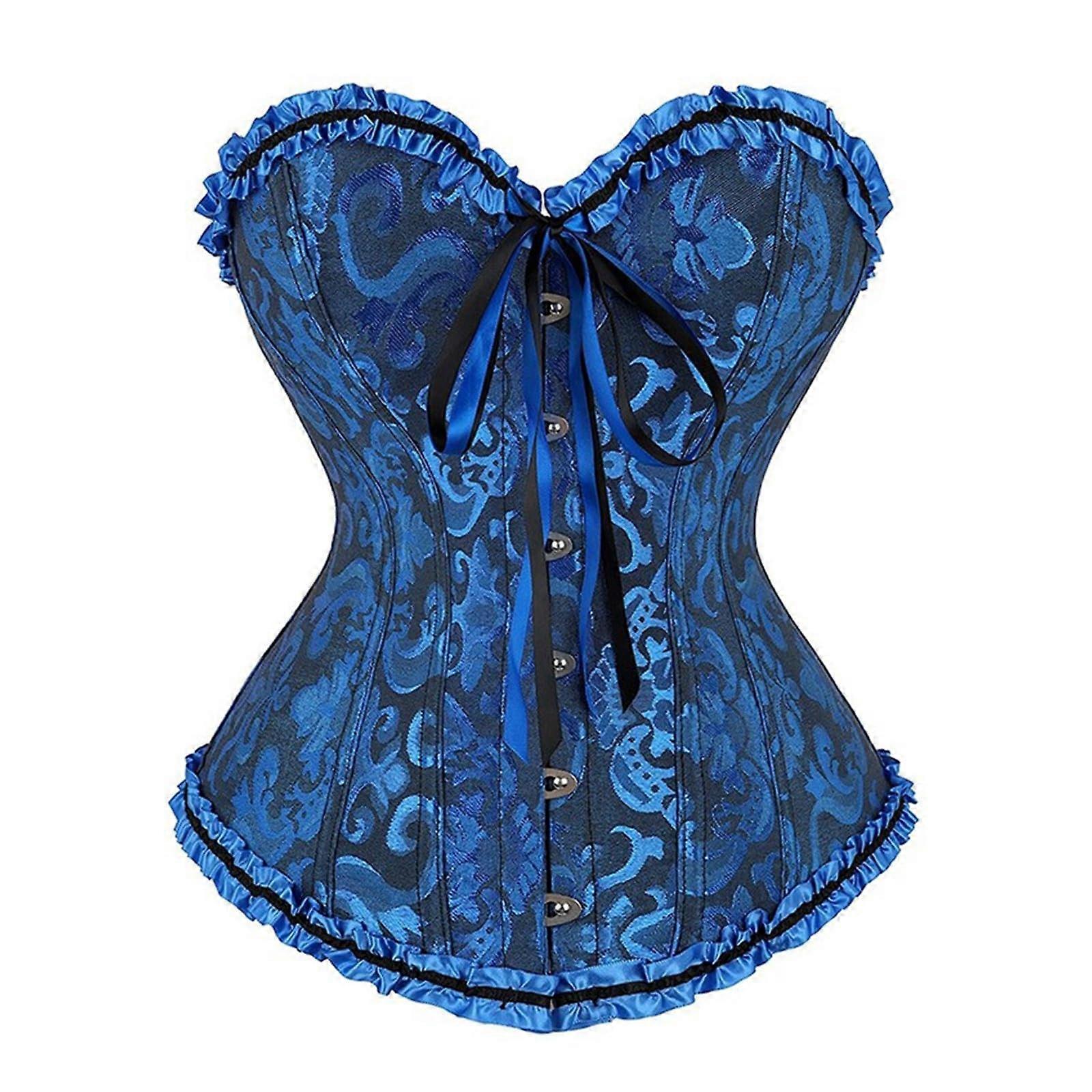 Gothic Corset Red Pirate Dress for Women, Black and White Corsage Halloween  Costume, Sexy Size XL, Orange and Blue Styles | Fruugo US