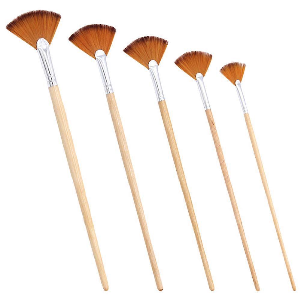 مجموعة فرش الألوان المائية المحمولة 5 قطع فرش طلاء الشعر متعددة الوظائف للألوان المائية والرسم الزيتي والاستنسل والعمل بالتفاصيل الدقيقة