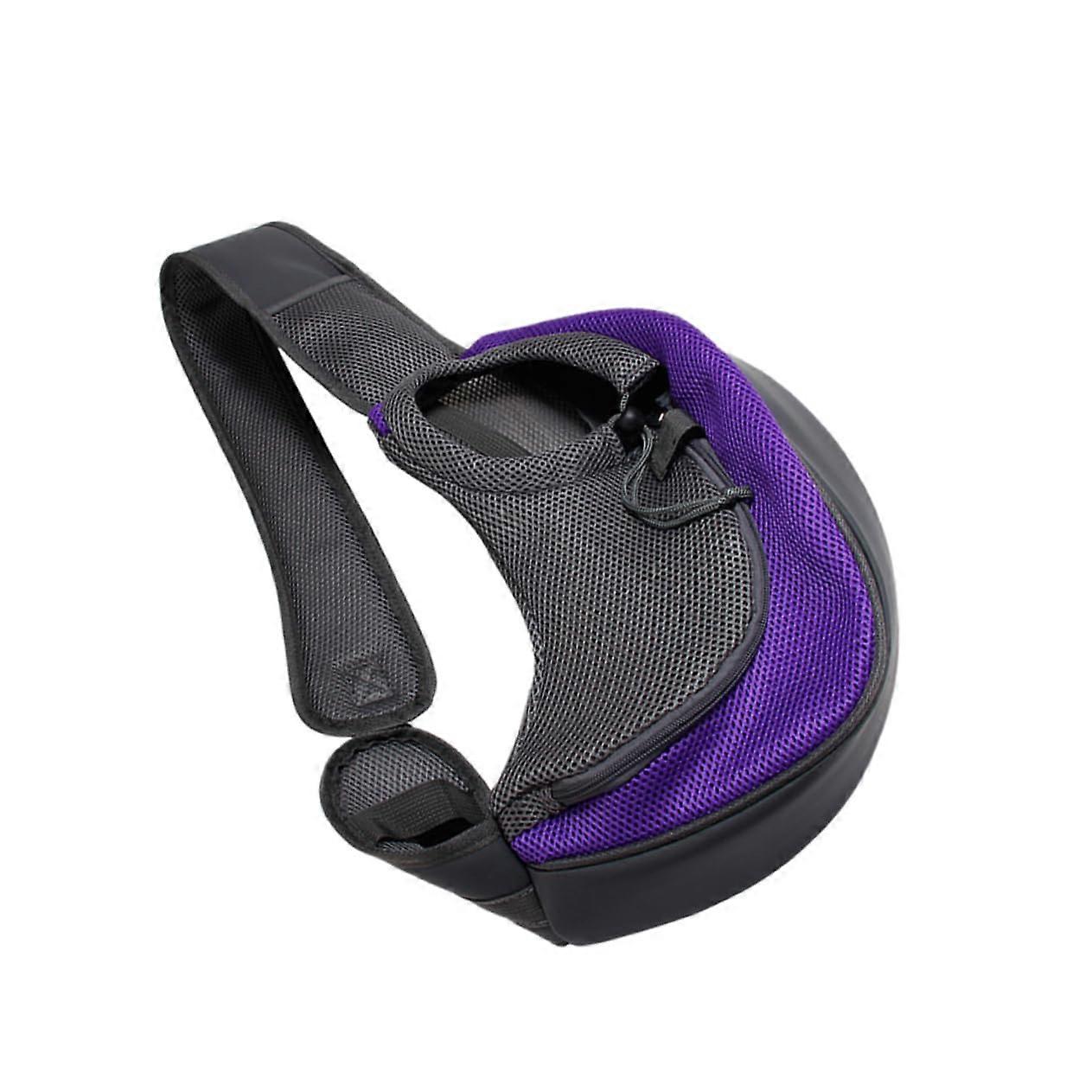 Cat Carrier Shoulder Bag in Polyester with Adjustable Strap, Stylish Design, Large Capacity, Purple Color