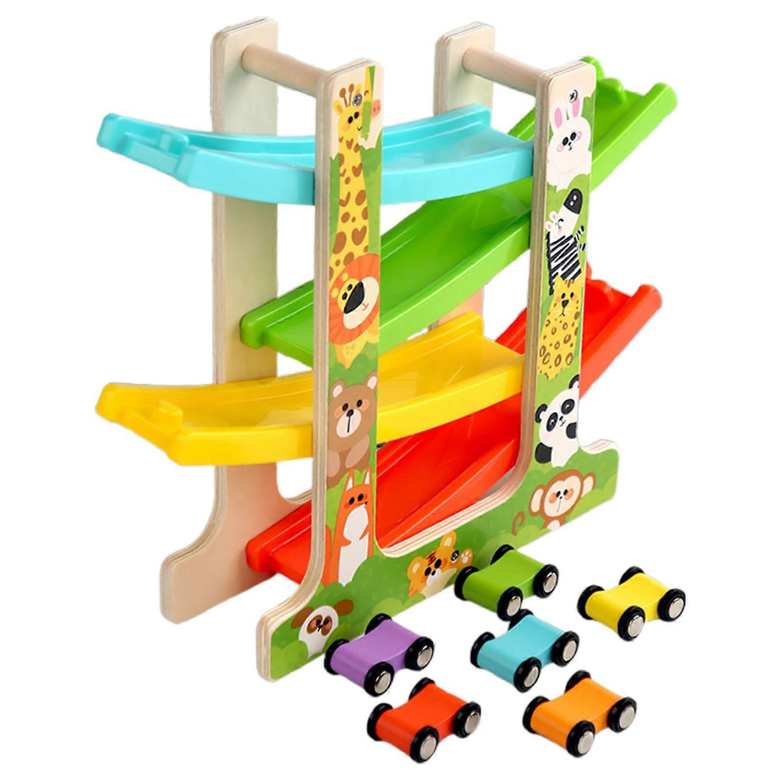 Auto Ramp Toy Toddler Racing Car, Skill Development Toy MultiLevel Race Tracks, Durable Car Play Set, Ideal for Girls Aged Two and Up