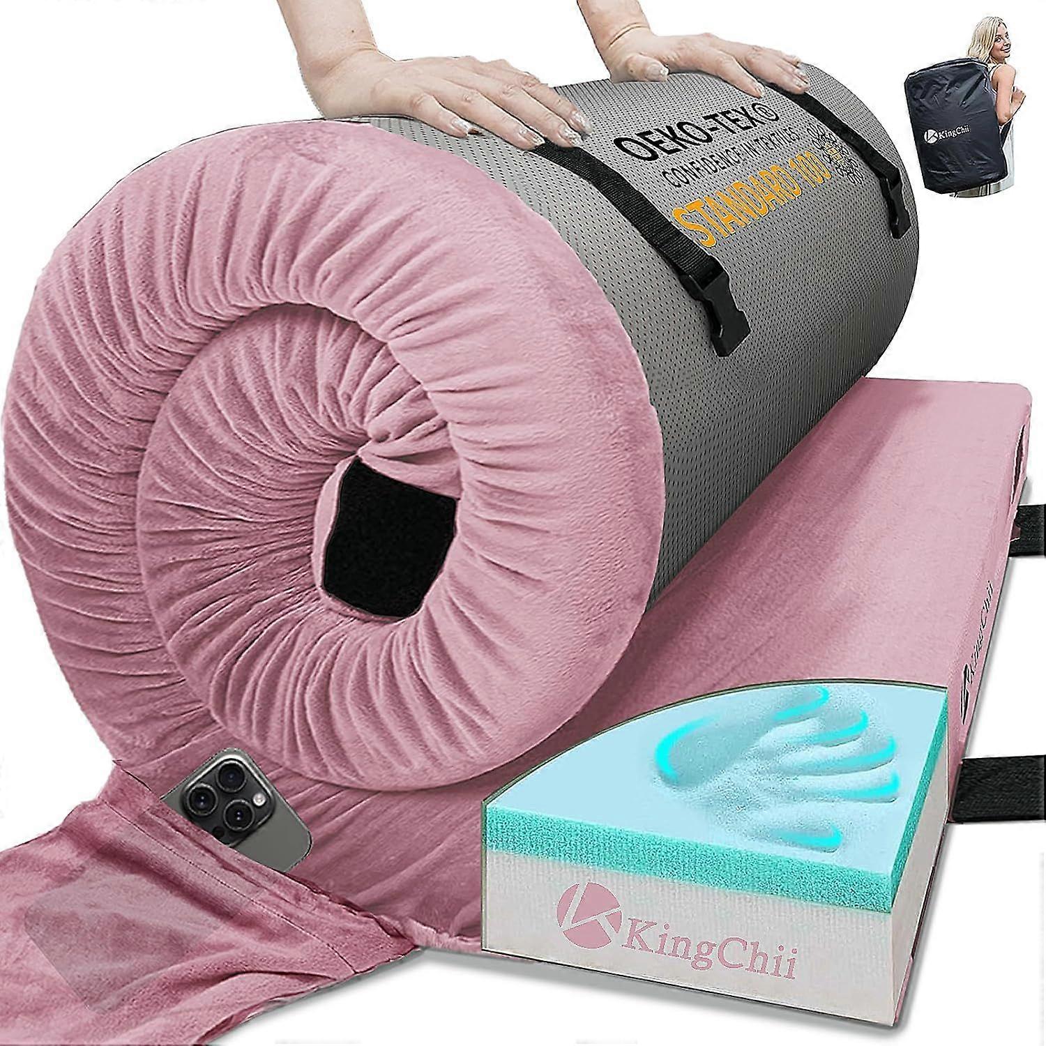 2025 Latest Model CertiPUR-US Memory Foam Camping Mattress, Portable Roll Up