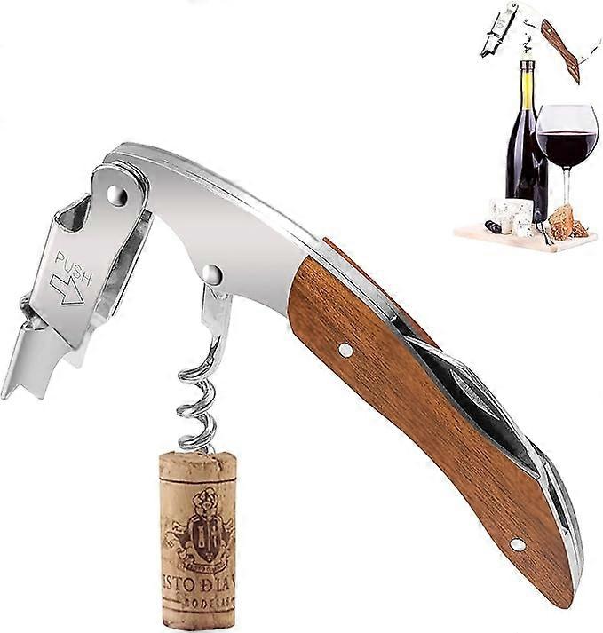 HG Sommelier Knife, Professional Bottle Opener, Professional Wooden Handle Stainless Steel Bottle Opener,