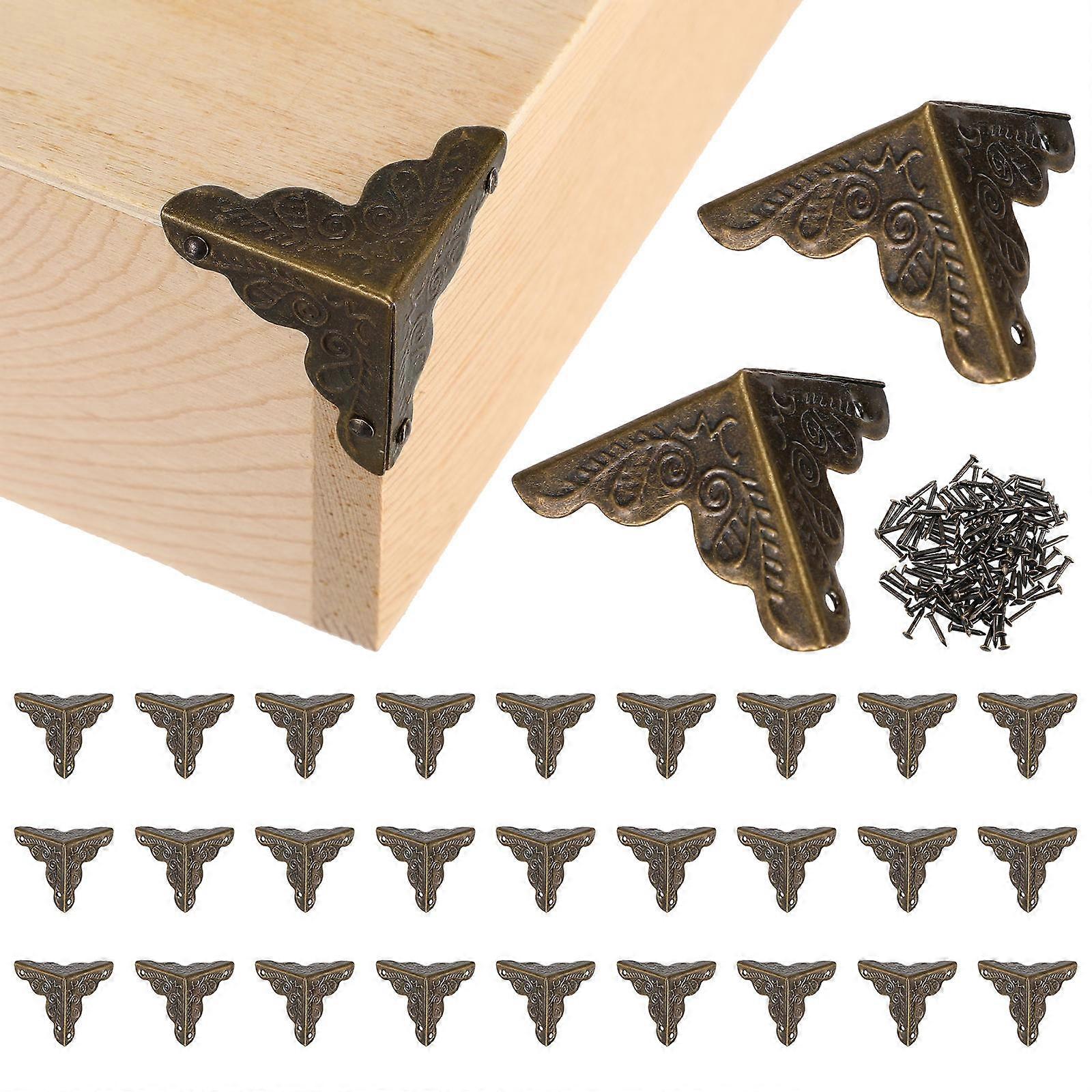 20pcs Vintage Style Metal Corner Guards Furniture Protectors for Tables, Chests & Cabinets Easy Install with Included Nails Durable Decorative Edge