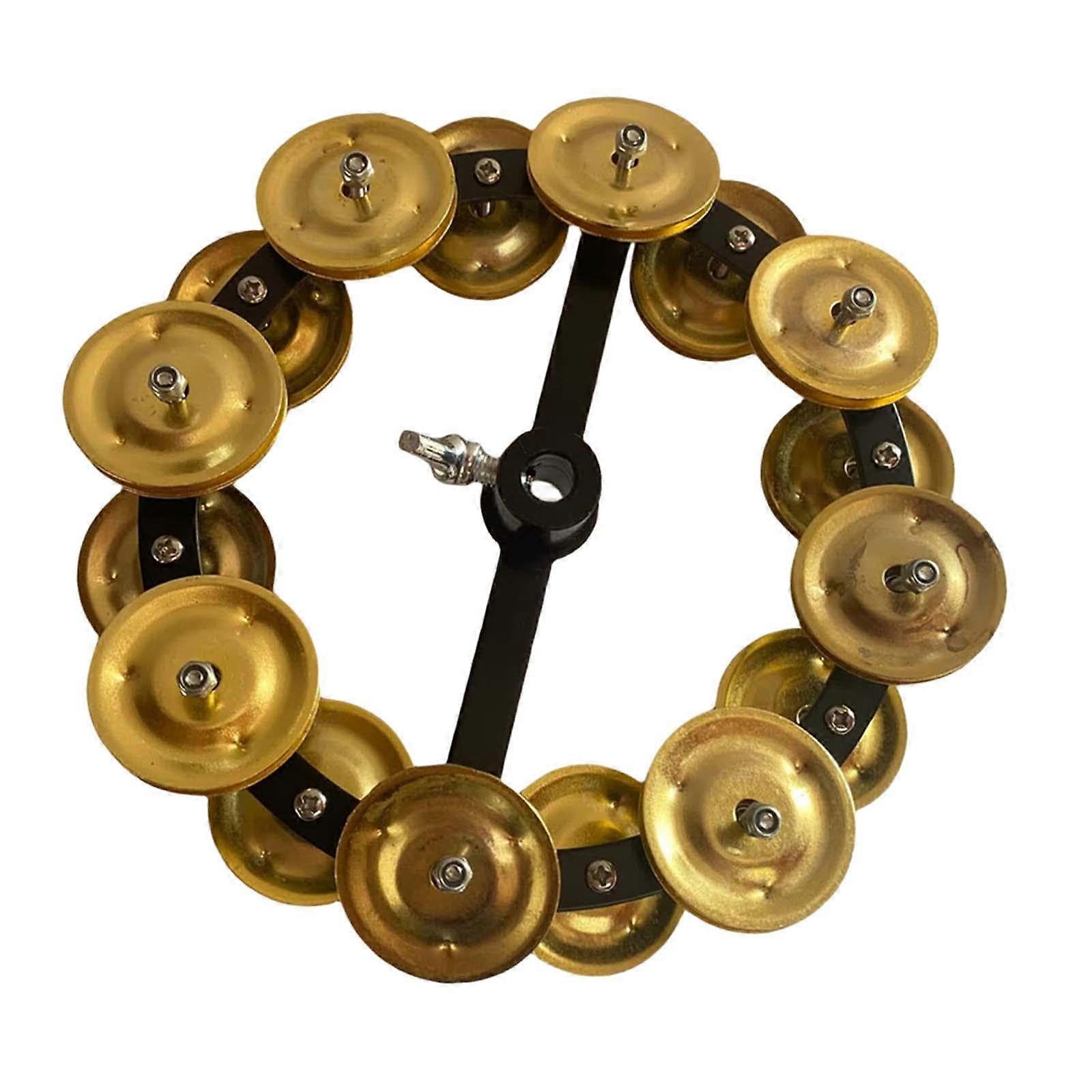 HiHat Tambourine Instrument, easytoassemble percussion accessory, stainless steel shaker for party concerts, KTV, kids, double row