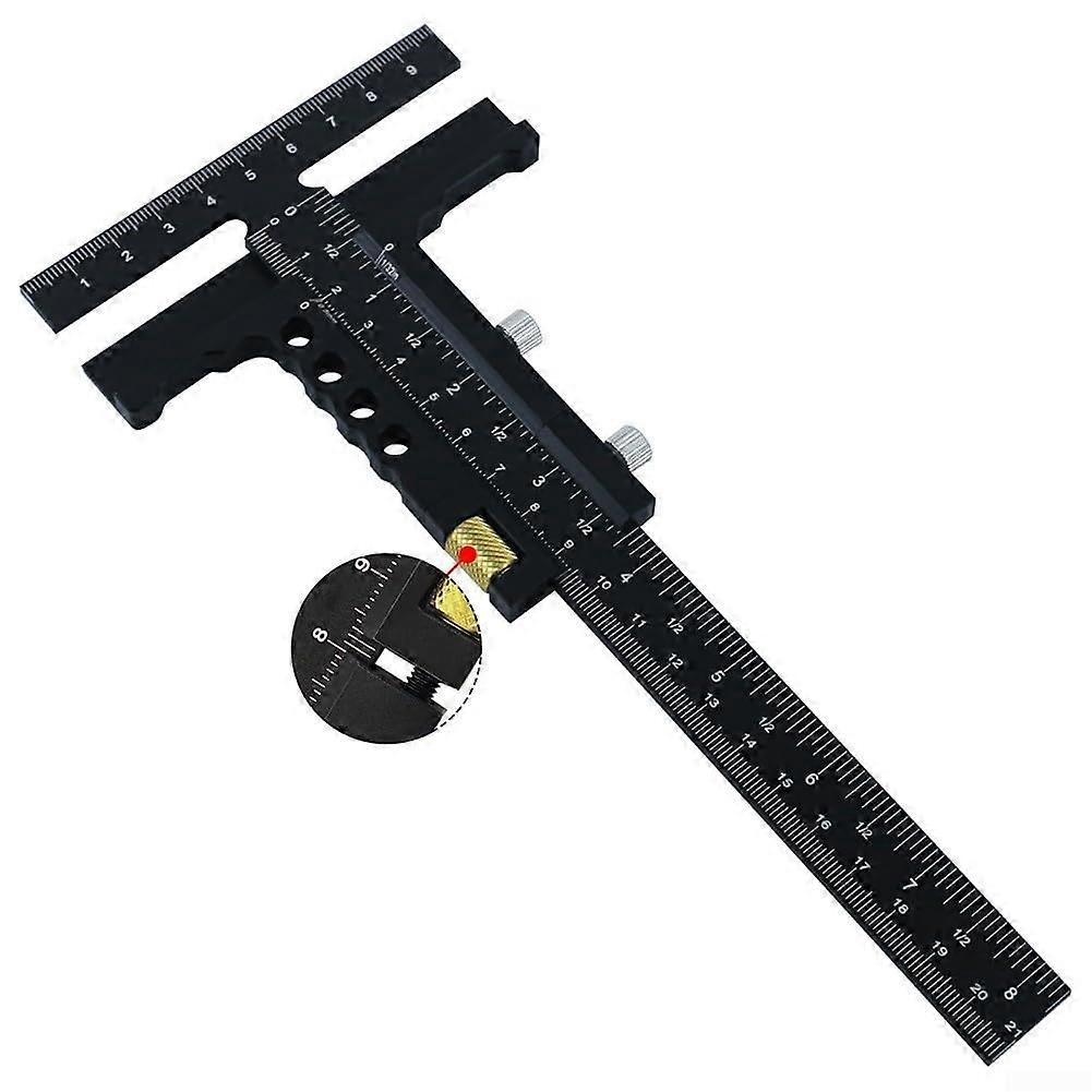 T-Shaped Measuring Tool for Woodworking, Accurate Drill Positioning Ruler, Durable T-Shape Design (D)