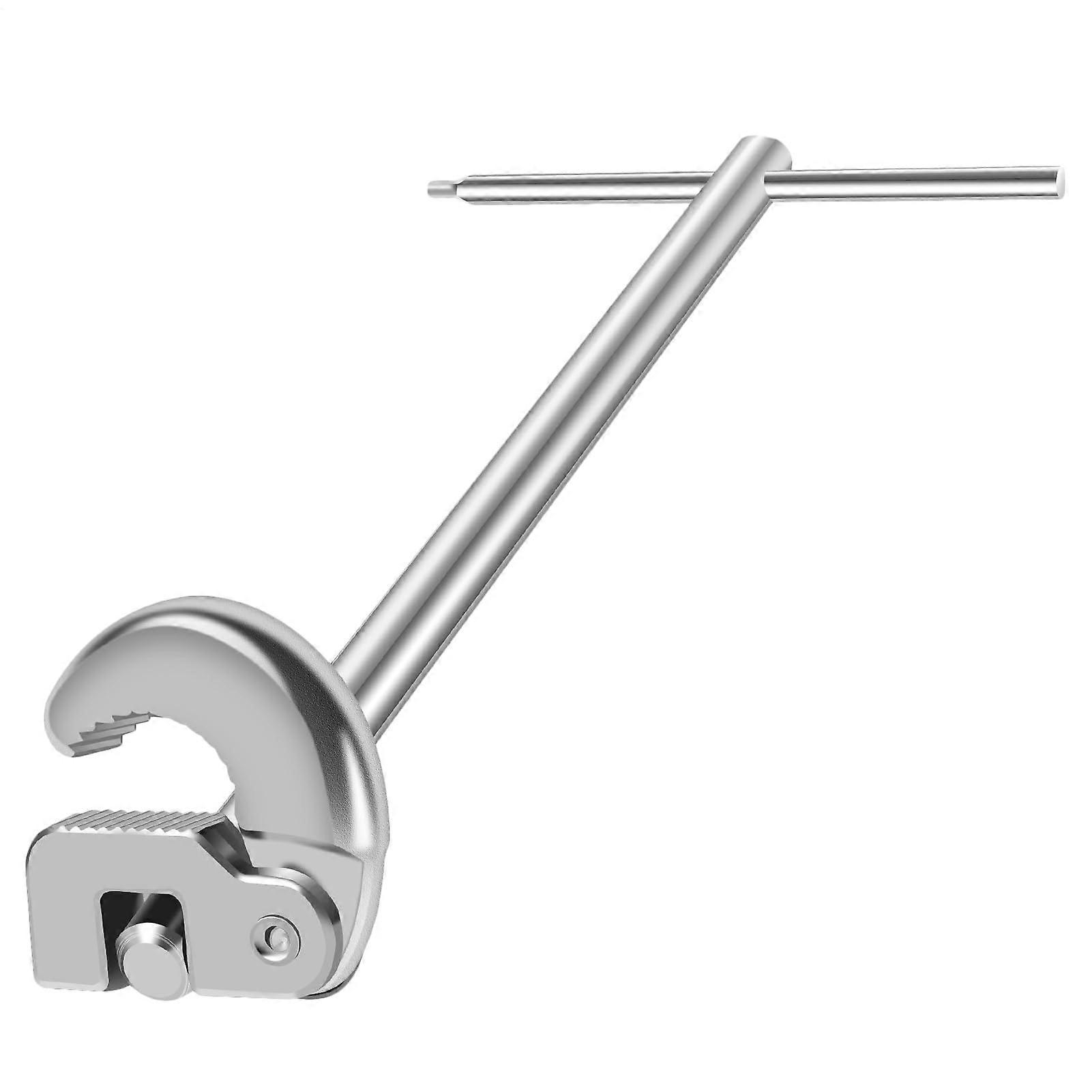 Wastafelsleutel - Adjustable Crane Bag Key for Disassembly, Alloy Steel, 360° Rotatable Head, Ergonomic T-Handle, Ideal for Plumbers