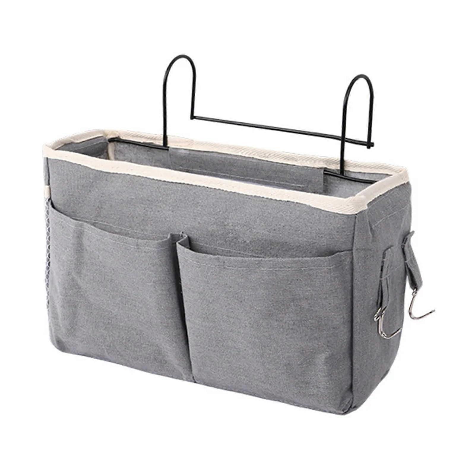 Storage Organiser with Bedside Couch Dorm Storage, Lightweight Portable, Gray