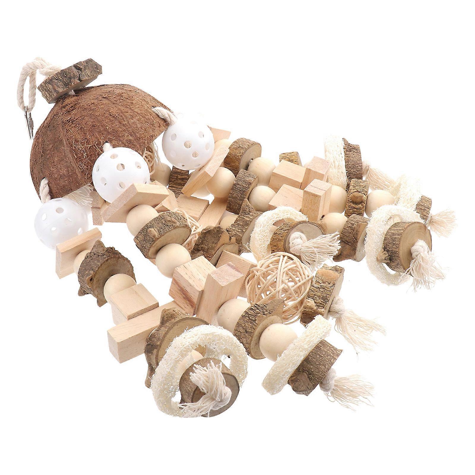 Durable Composite Material Bird Toy for Parrots and Pets Beige Color Safe Tasteless Long Serving