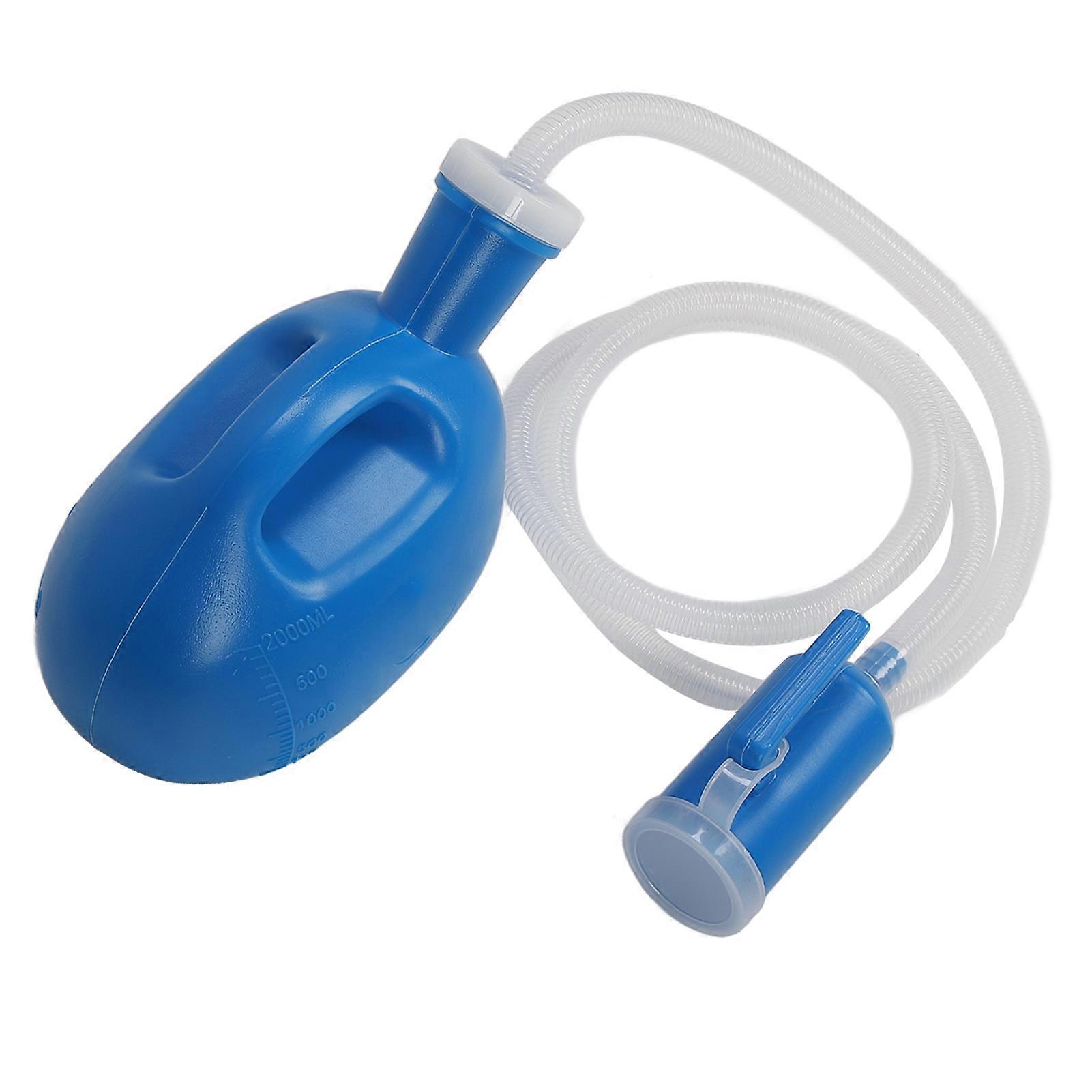 2000ml Men Urinal Bottle Large Capacity Spill Proof Urine Bottle for Bedridden Patients Blue 
