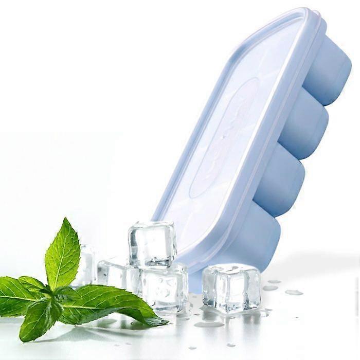 Silicone Ice Cube Trays With Removable Spill-Proof Lids Stackable And Easy-Release Ice Cube Trays