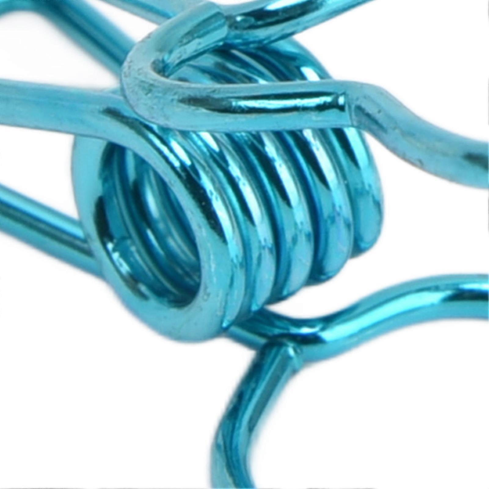 20 Pcs Clips Multipurpose Multifunction Electroplating Hollow Metal Binder Strong Spring ClipBlue