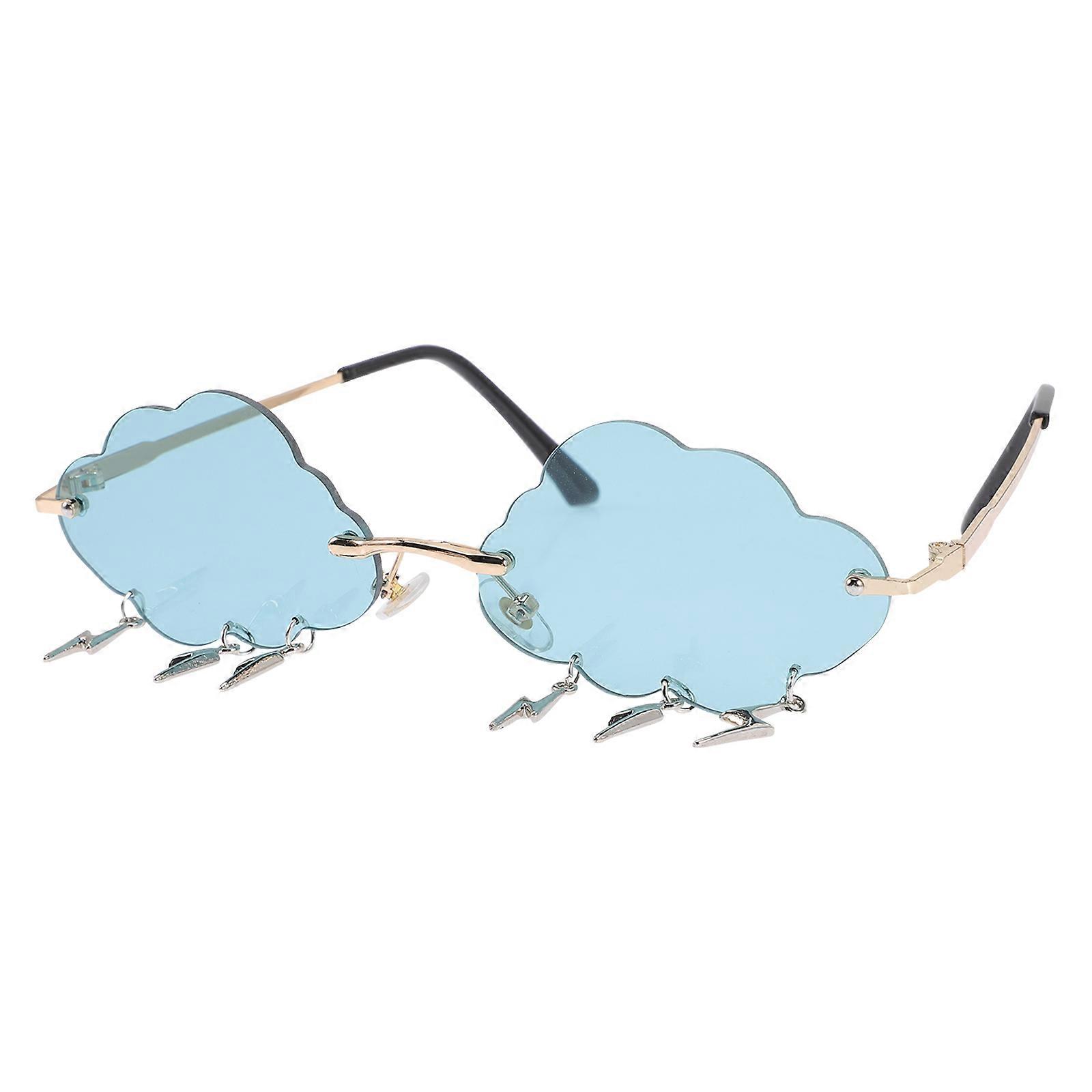Cloud Shaped Rimless Sunglasses for Parties & Festivals – Unisex Fashion Eyewear & Costume Accessory for Fun Photos & Events