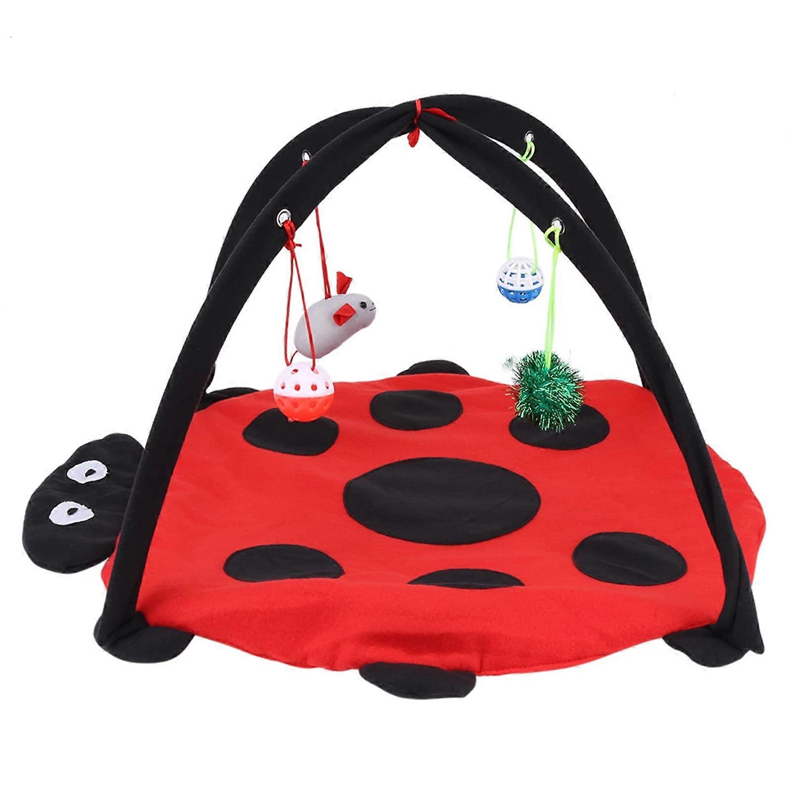 Cat Play Mat Interactive Mat Foldable Activity Tent Multifunctional Toy With Hanging Balls And Mice Large