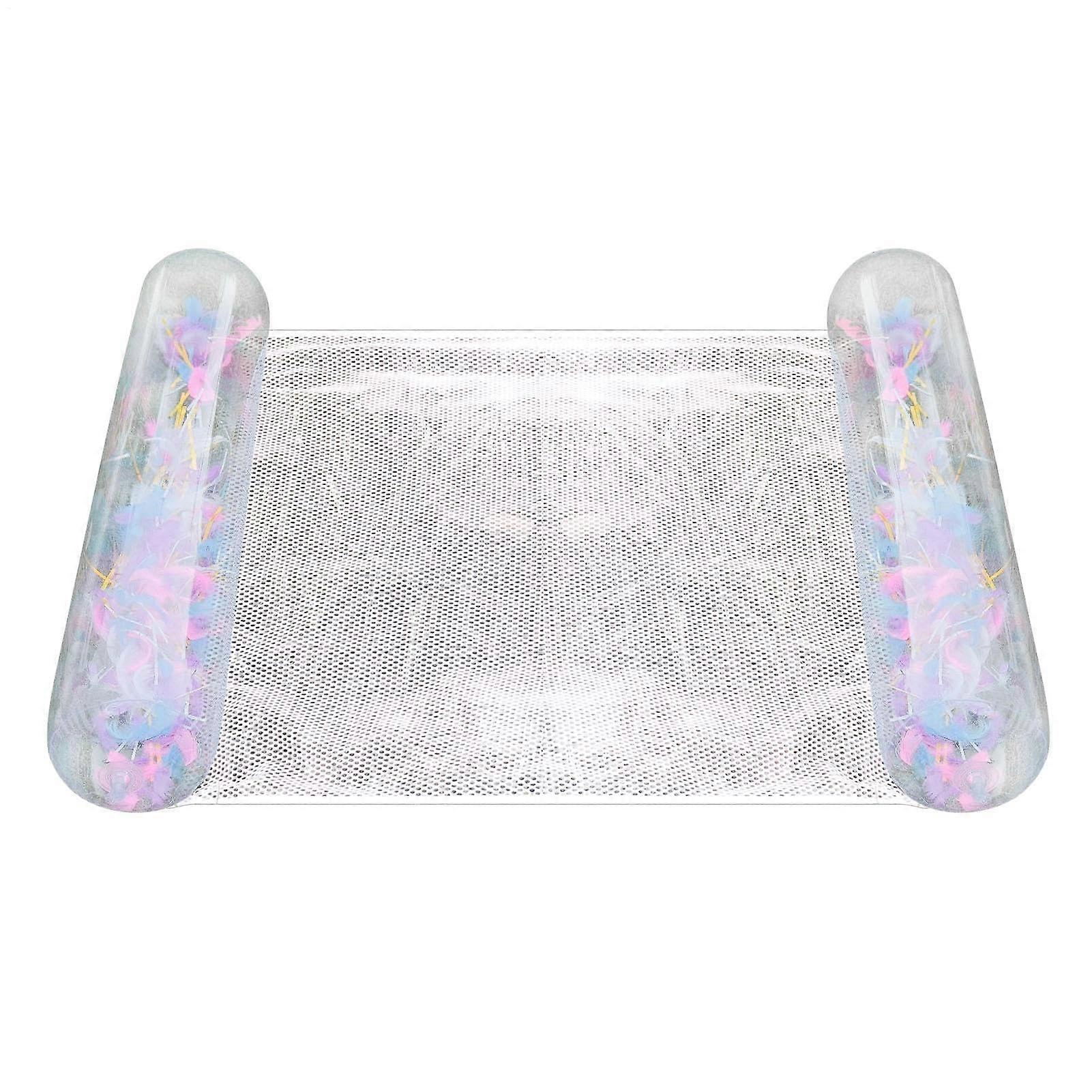 Pool Hammock Inflatable PVC Lounge Chair 4-In-1 Hammock, Raft For Pool And Lake Ergonomic Foldable Waterproof Feather