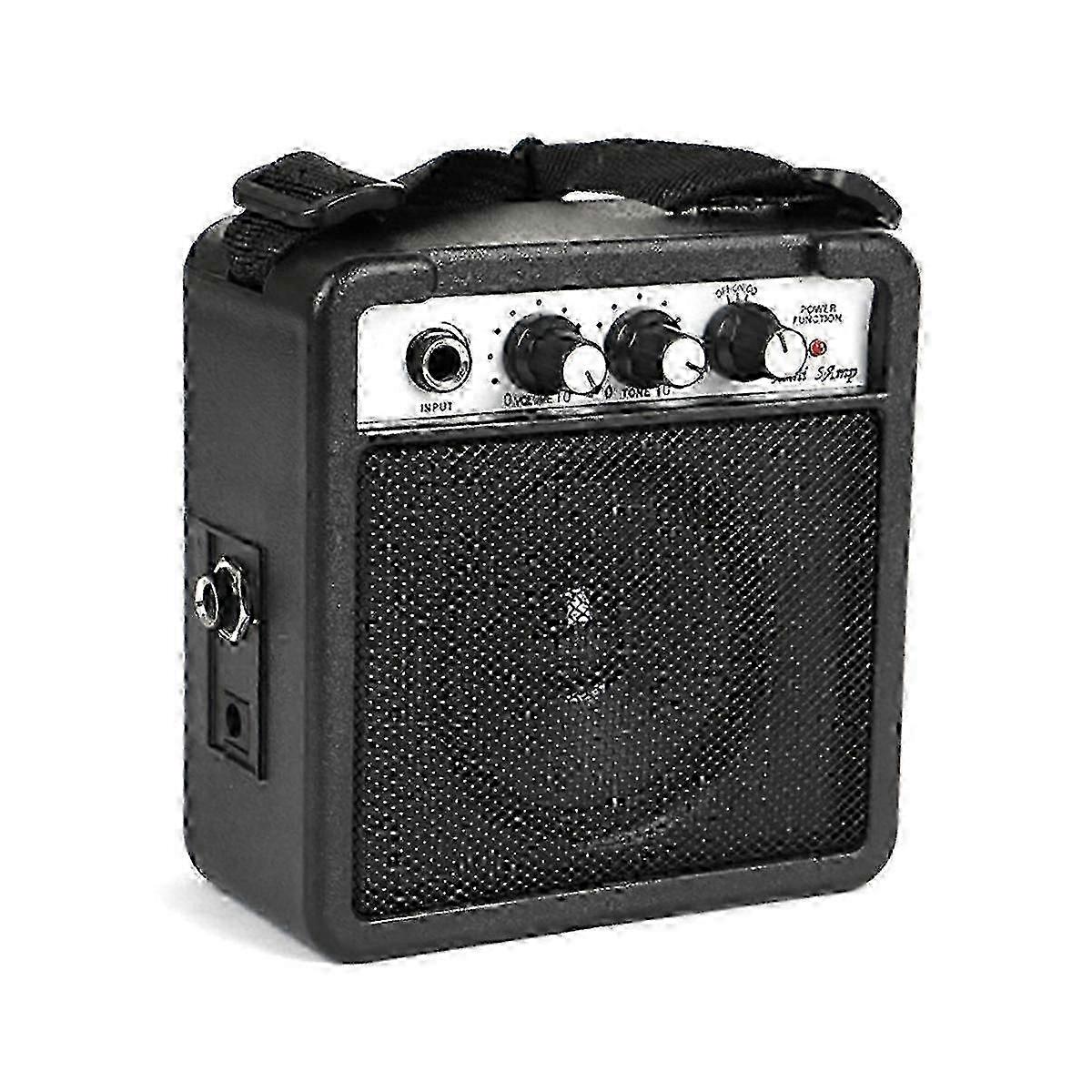 5W Mini Guitar Amplifier Amp Speaker with 3.5mm & 6.35mm Inputs 1/4 Inch Output with Volume Tone Adjustment Overdrive,__e0.777 hwy