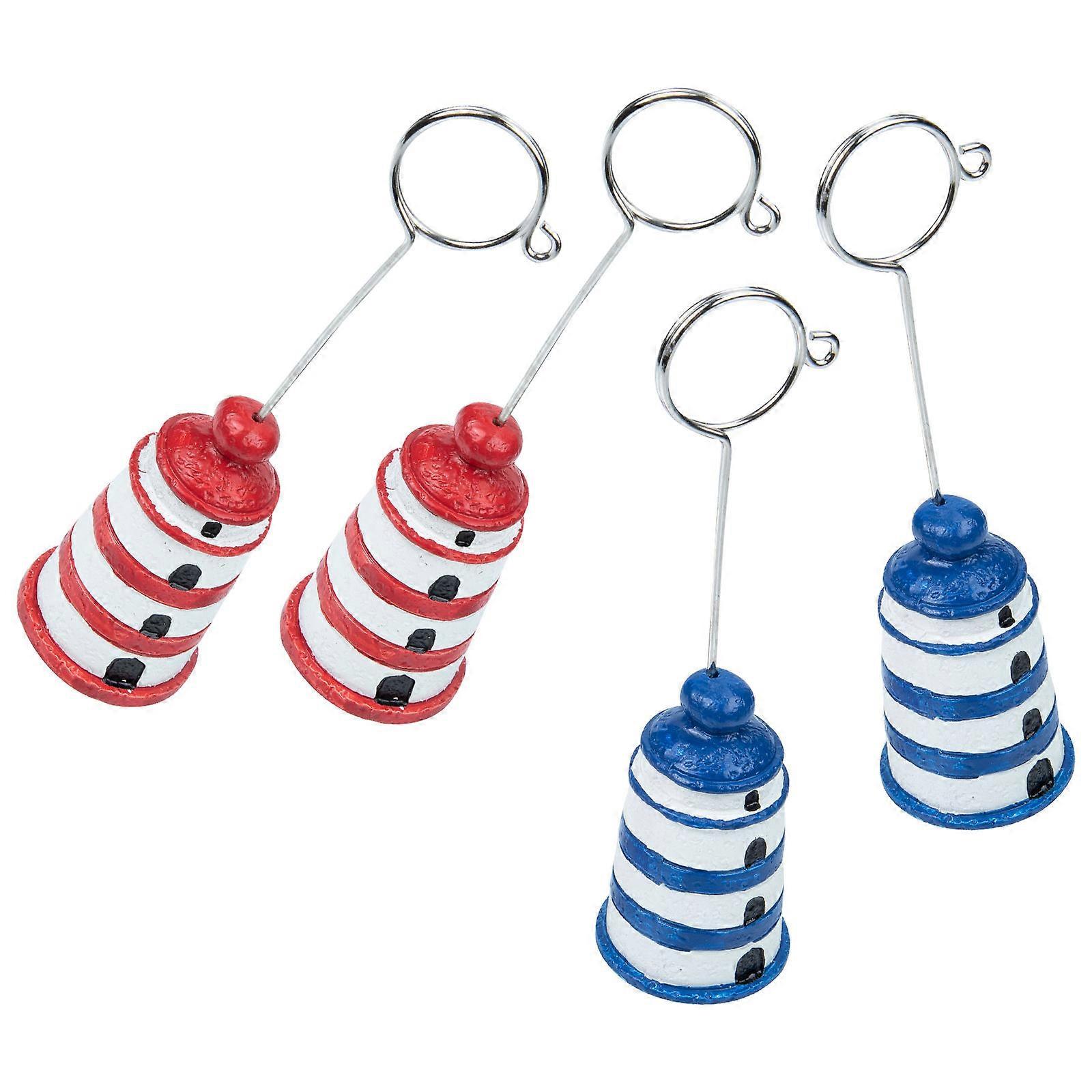 Decorative Style Lighthouse Card Folder Notepad Clip Home Decor 11.00X3.20X3.20cm Memo Display 4Pcs