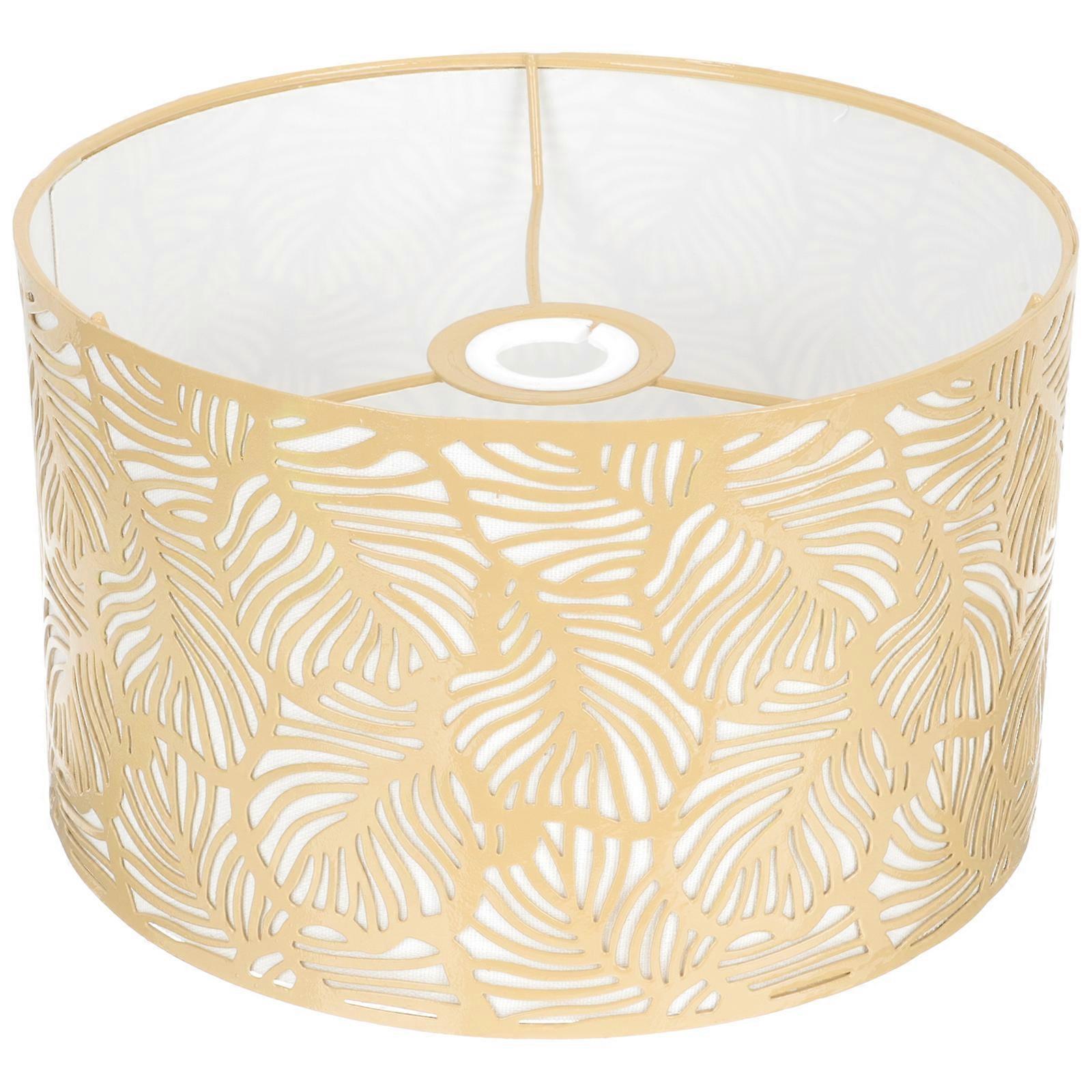 Golden Metal Lamp Shade with Leaf Pattern Design for Home Decor E27 Table Lamp Shades 6.3 Inches