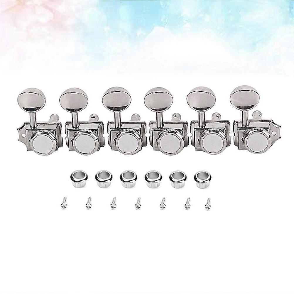 Electric Guitar Tuners Tuning Pegs String Fixing Silver Color 3.95 x 2.8 x 1.68 Cm Replacement For Old Pegs 6Pack