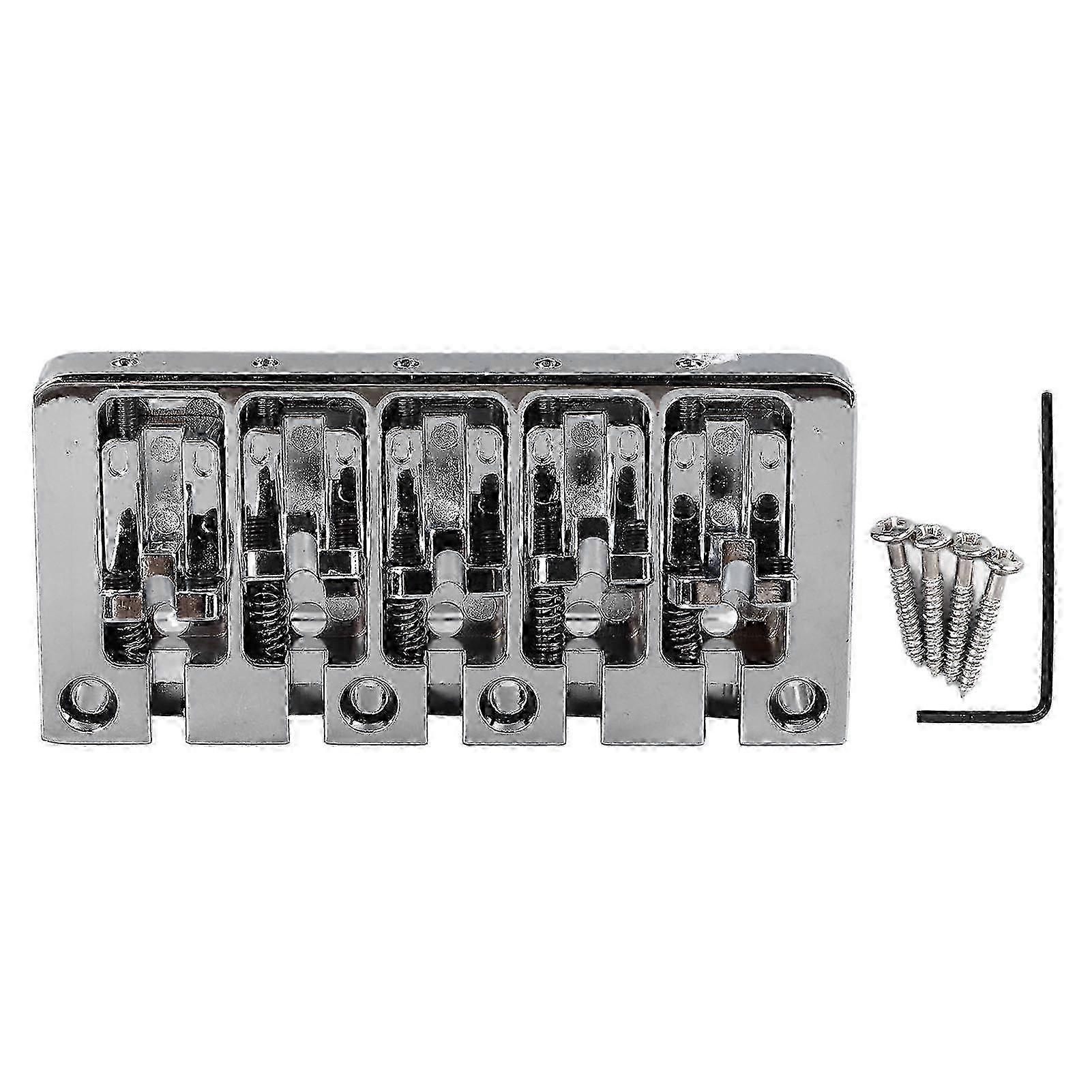 2025 Bass Bridge Flip Top Micro Adjustable 5 String Bass Bridge Replacement for Practice Performance Silver