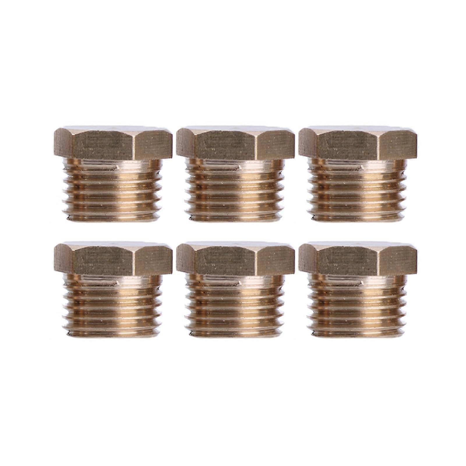 Threaded Pipe Plugs Brass G1/4 Hexagonal Inserts User-Friendly Sealing Solution 6 Pack for Plumbing Applications