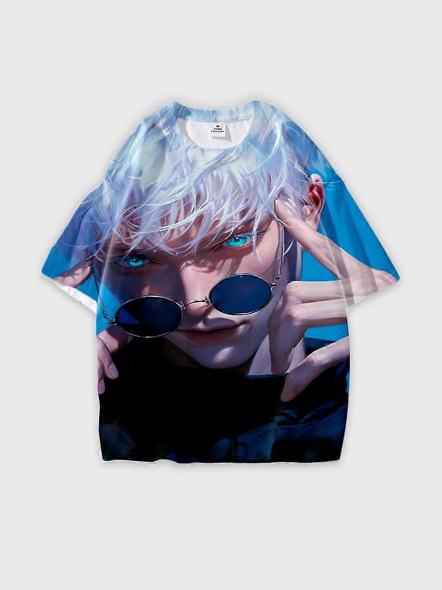 T-shirt round neck Character Pattern loose short sleeve P3272