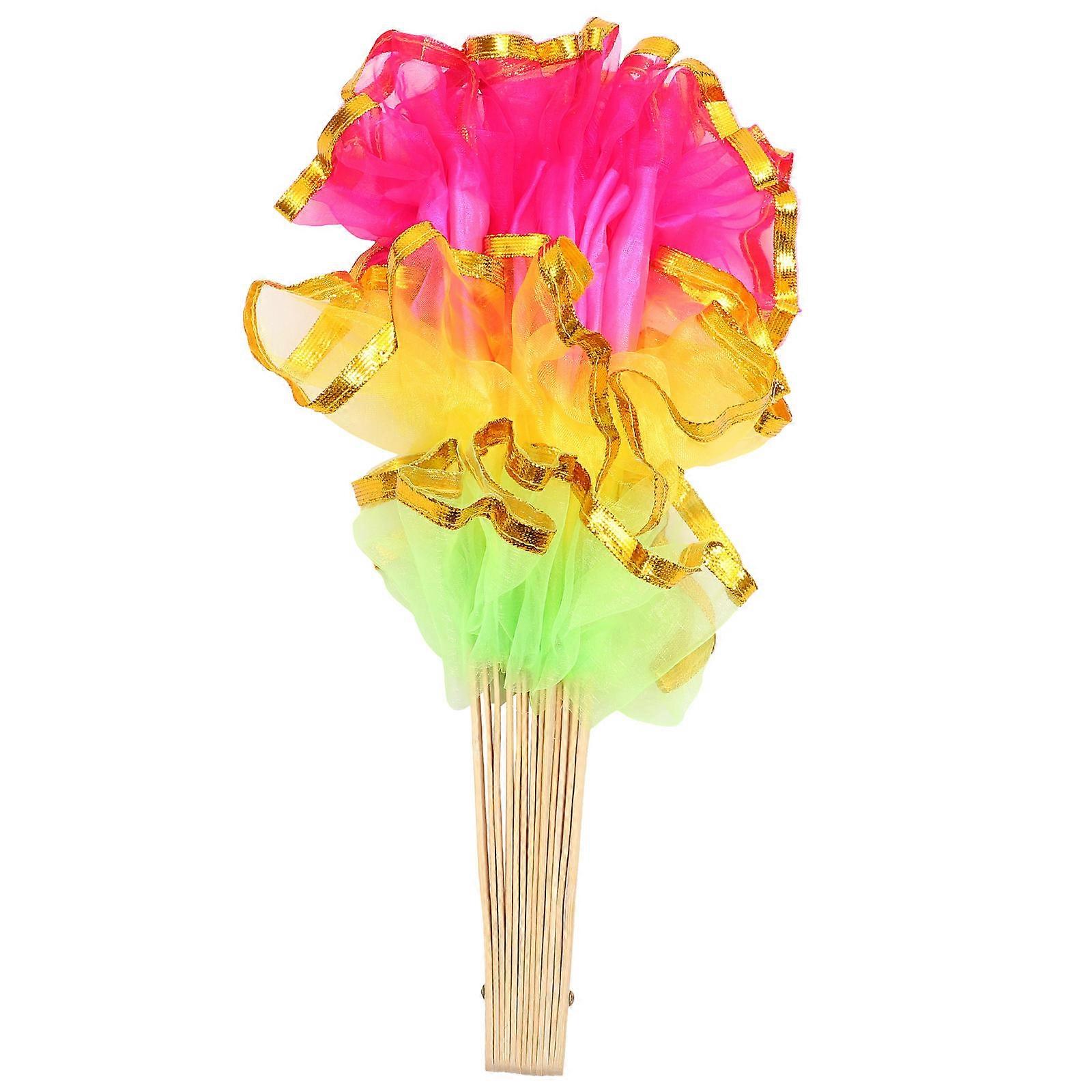 Lightweight Colorful Bamboo Folding Hand Fan for Yoga, Performance, and Festival Decor – Soft, Flexible, and Portable for Women