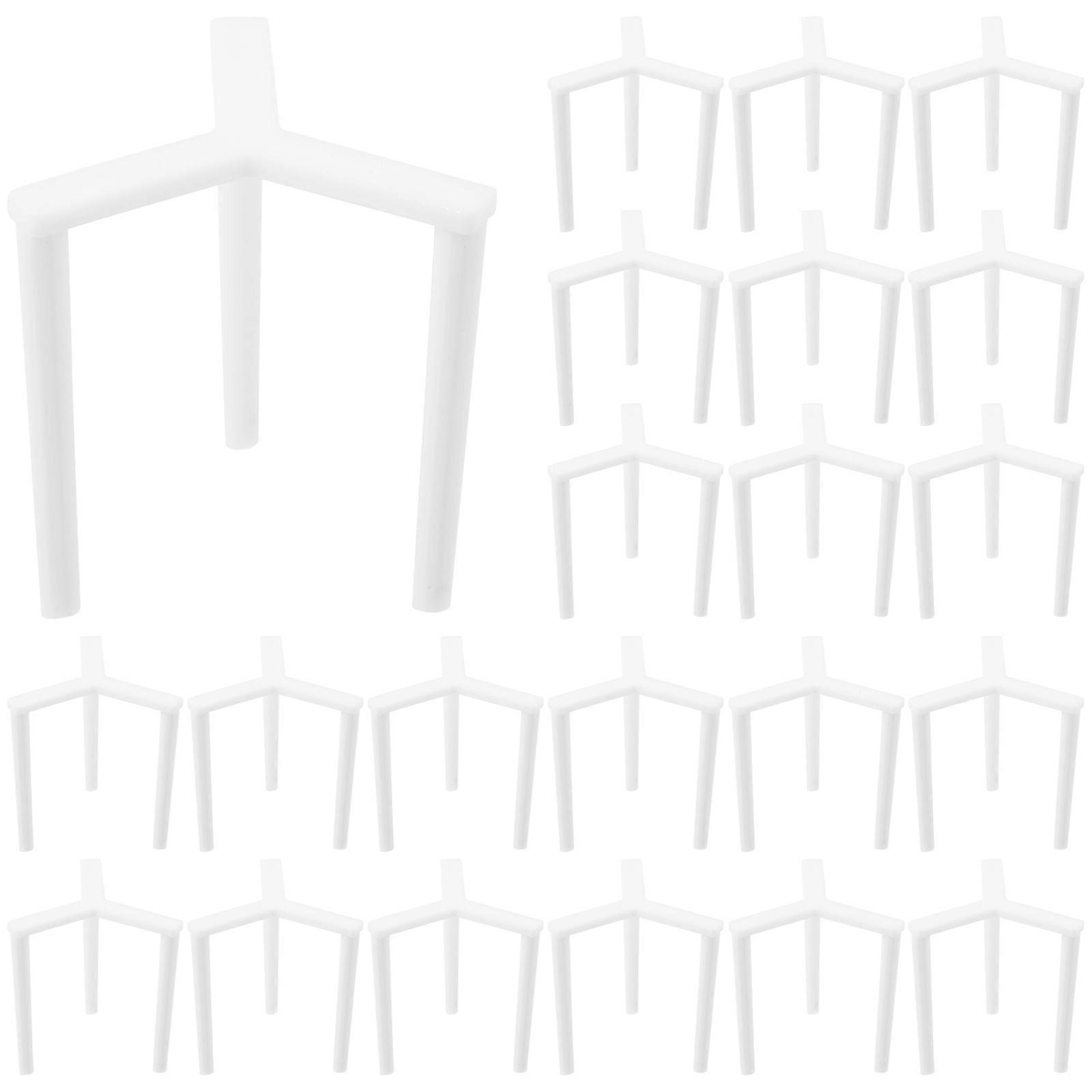 200Pcs White Plastic Pizza Stands for Takeaway Tripod Rack Pizza Protectors for Home
