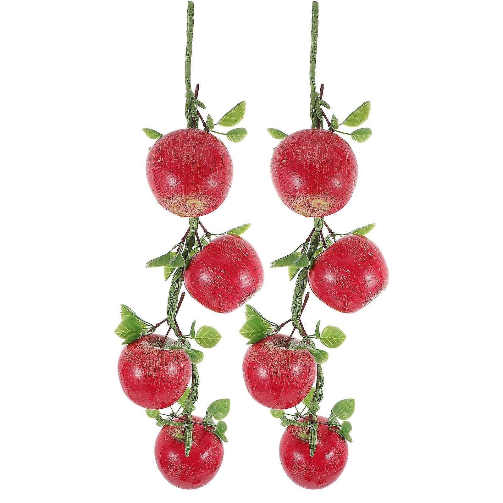 Realistic Artificial Fruit Decorations, 2 Strings Simulated Pink Hanging Ornaments for Home, Office, Supermarket Display and Photography Vivid