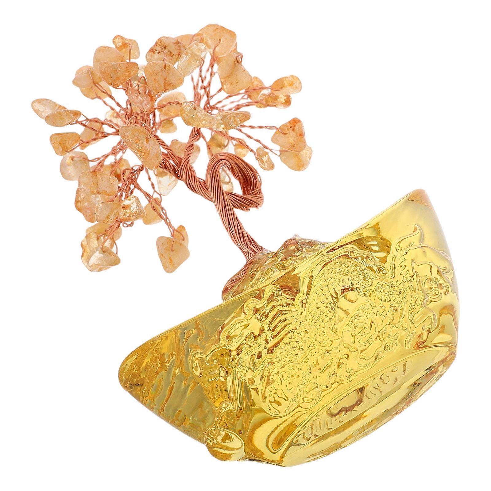 Stones Crystal Money Tree Meditation Aid For Living Room Office Desk 1Set