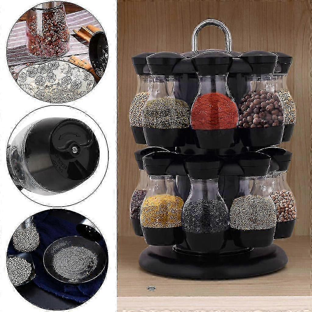 16 Rotatable Spice Rack Spice Stand Kitchen Spice Carousel Spice