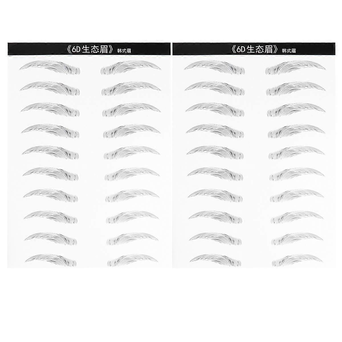 Eyebrow Stickers for Women Hairlike Simulation Waterproof Makeup Brow Patches 2 Sheets