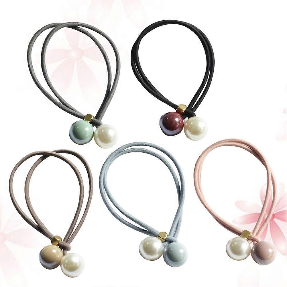 Pearl Hair Tie for Decoration Durable and Safe with Nylon and Pearl Assorted Color Fits Most Clothing